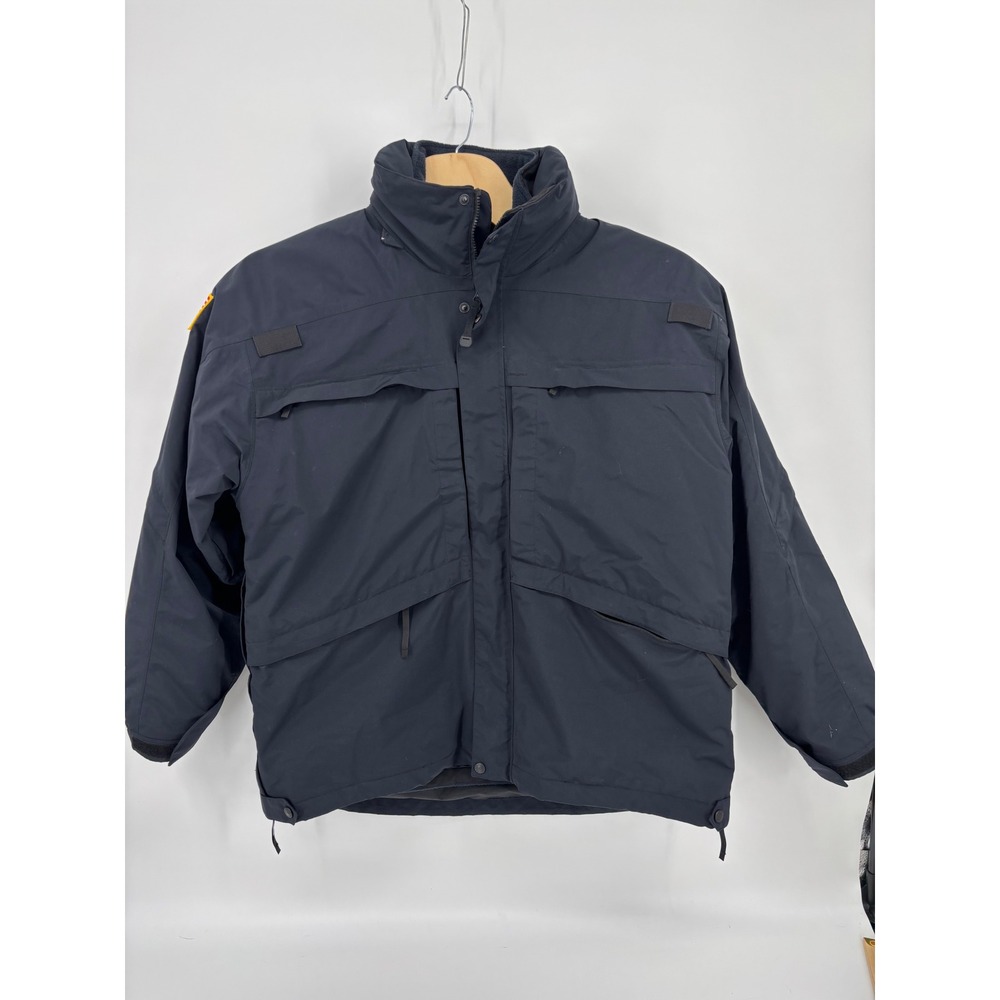 5.11 Tactical Series Mens Duty Jacket Navy Blue American Flag Patch Utility Coat
